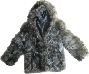 90s Raccoon Fur Coat   M