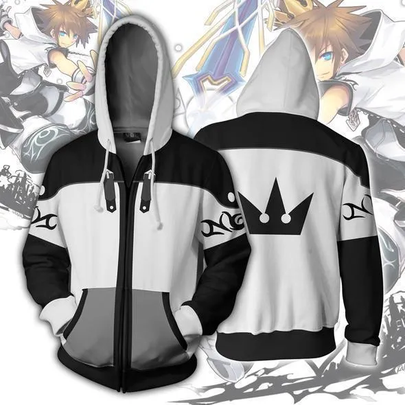 BFJmz Game Kingdom Hearts 3D Printing Coat Zipper Coat Leisure Sports Sweater Autumn And Winter