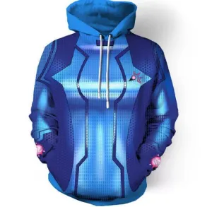 BFJmz METROID Samus Zero 3D Printing Coat Zipper Coat Leisure Sports Sweater Autumn And Winter