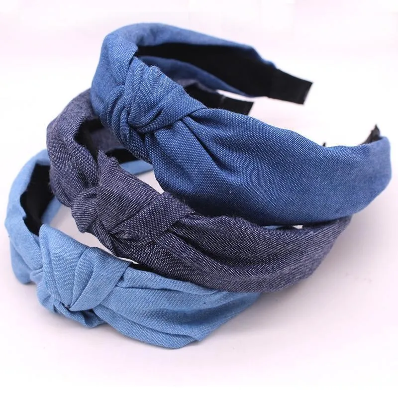 Bohemian Blue Denim Hairbands