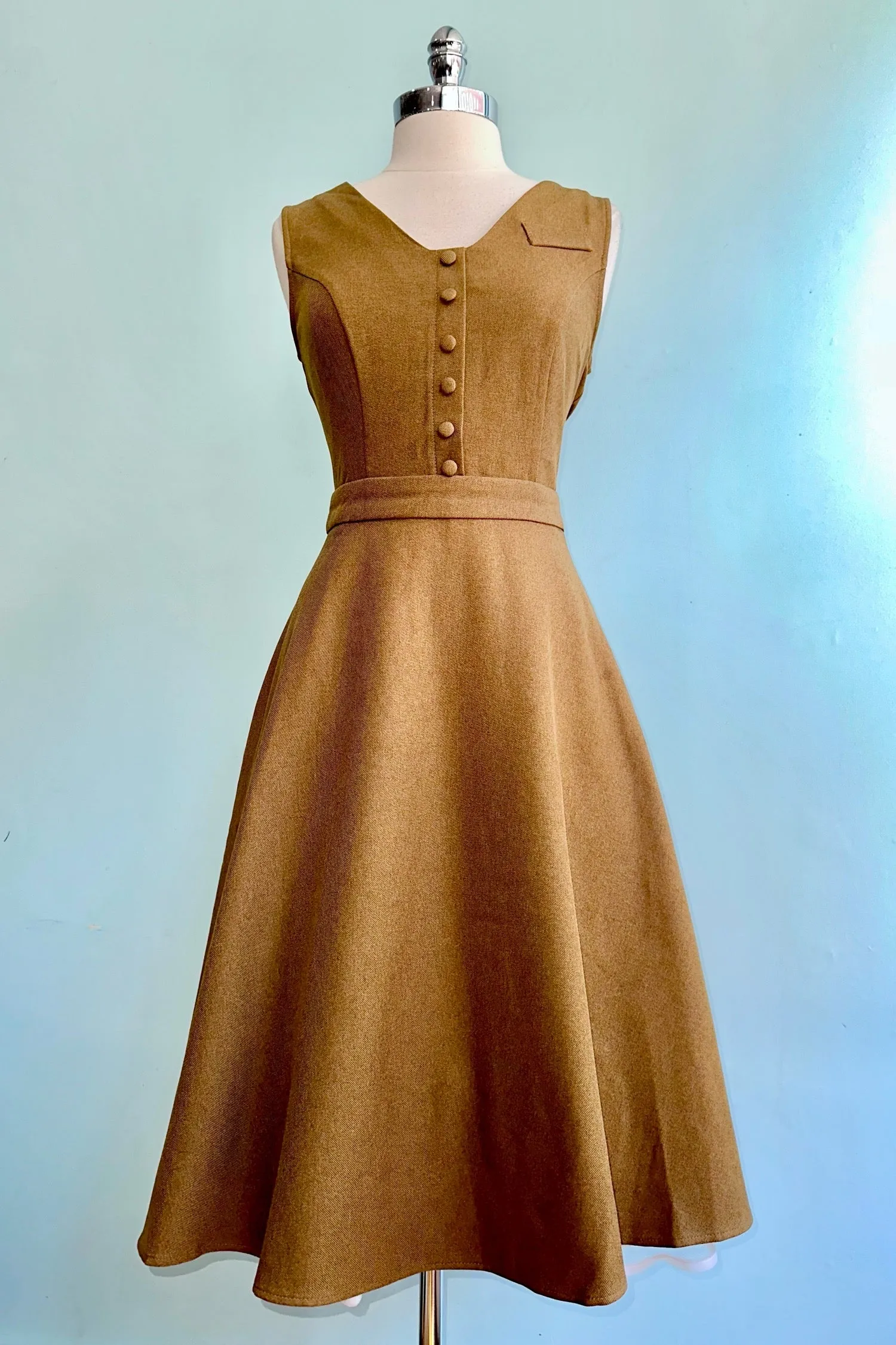 Book Worm Dress in Khaki by Banned