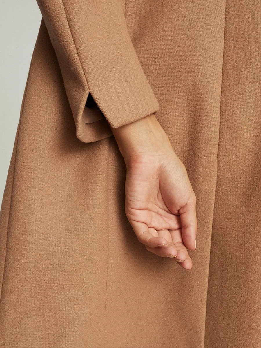 Button Solid Color Fashion  Coat