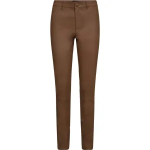 Caroline RW chino stretch leather pant / 14256 - Nougat