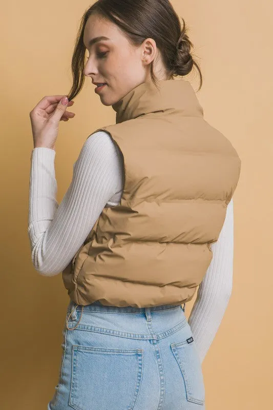 Connor Cropped Vest With Adjustable Drawstrings
