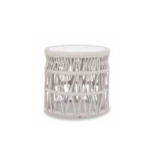 Dana End Table with Honed Carrara Marble Top