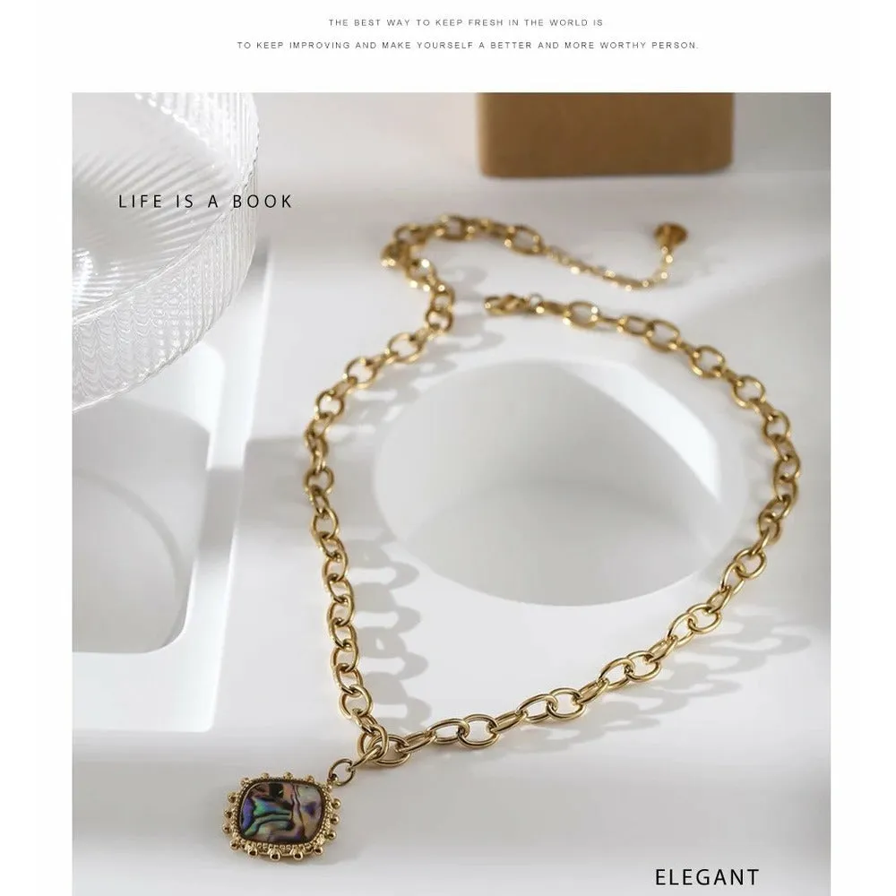 Devon Abalone Gold Necklace