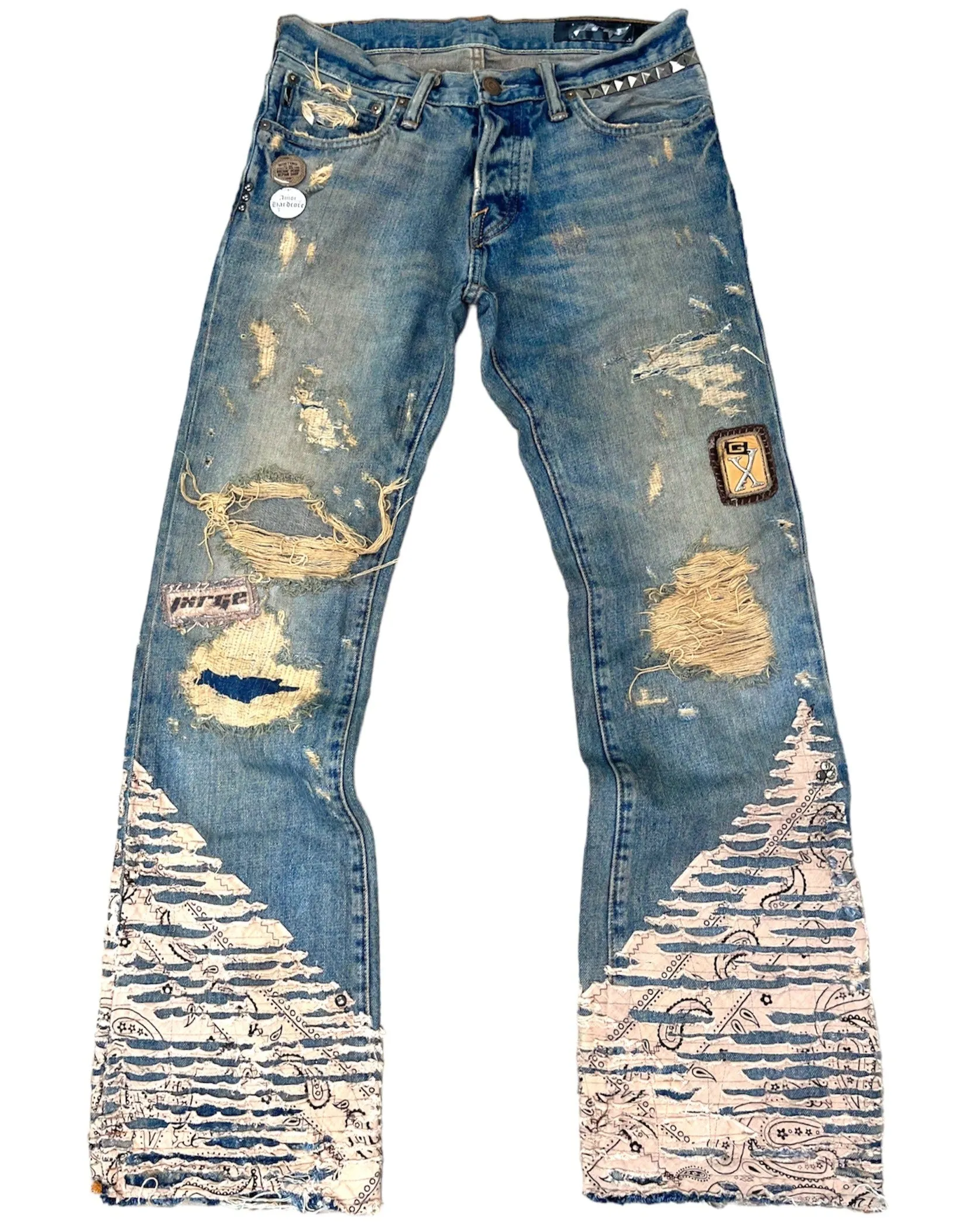 Distressed Paisley Flares- 28