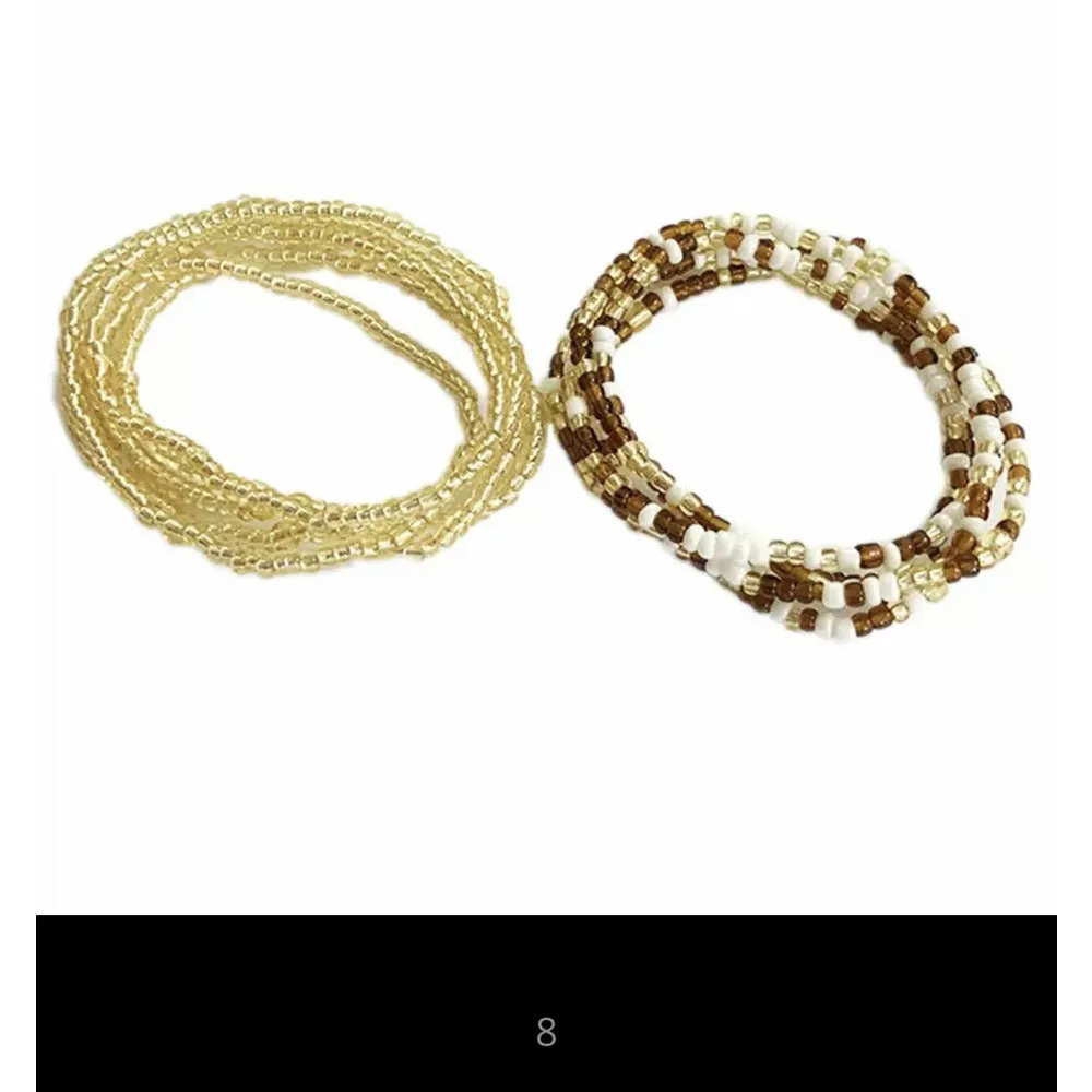 Double Beaded Waist Belly Chain - 2 Pcs