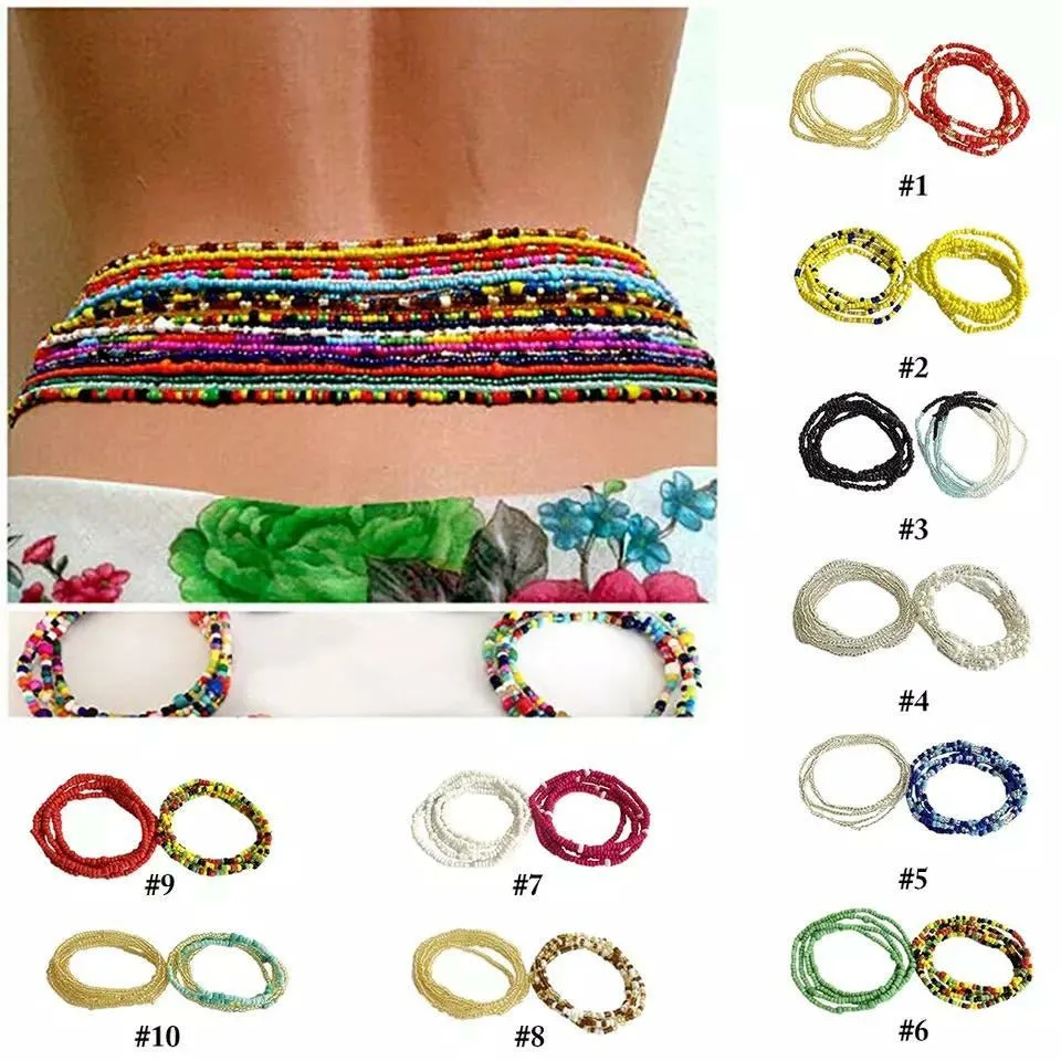 Double Beaded Waist Belly Chain - 2 Pcs