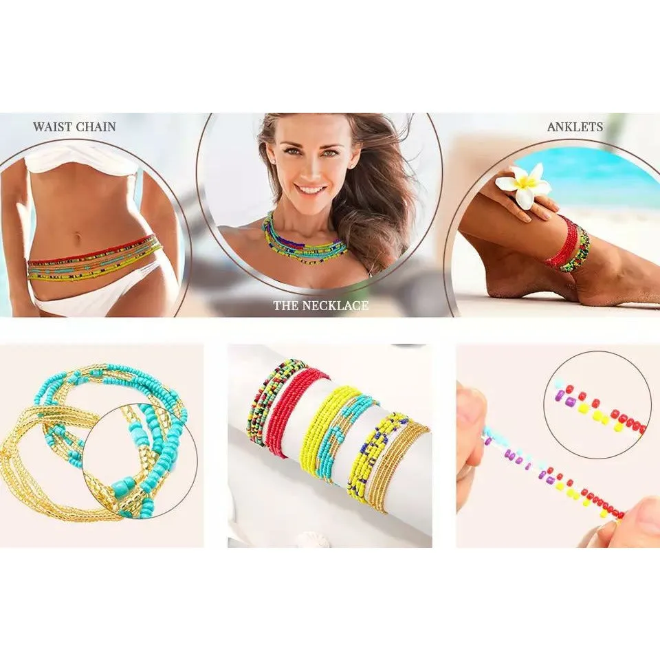 Double Beaded Waist Belly Chain - 2 Pcs