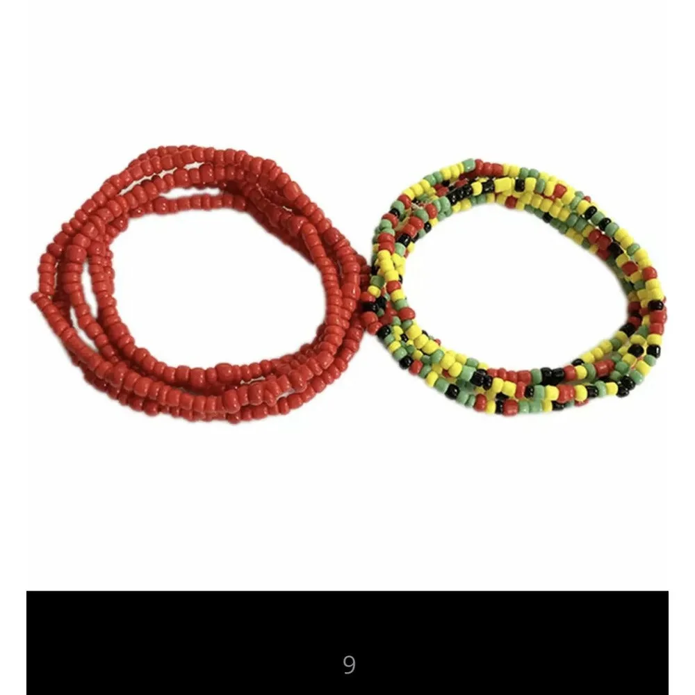 Double Beaded Waist Belly Chain - 2 Pcs