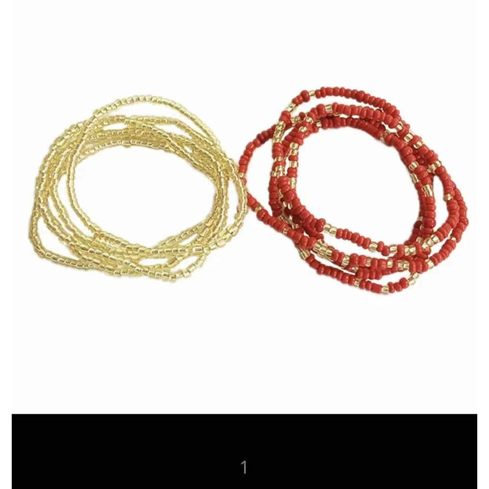 Double Beaded Waist Belly Chain - 2 Pcs