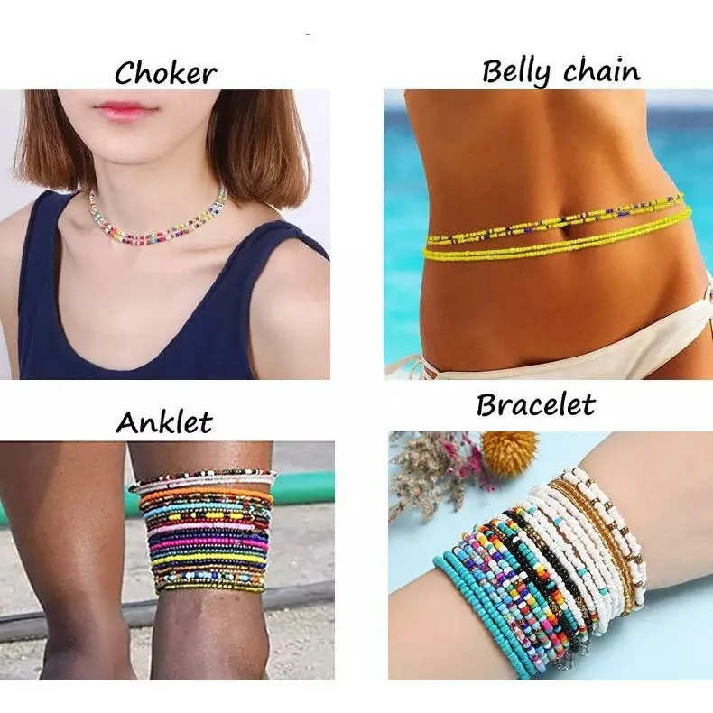 Double Beaded Waist Belly Chain - 2 Pcs