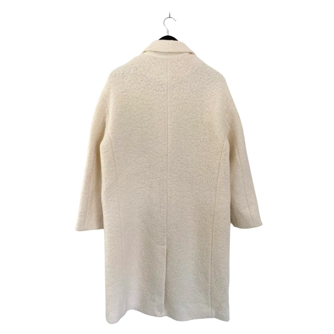Double-Breasted Boyfriend Coat Cream SIZE 14