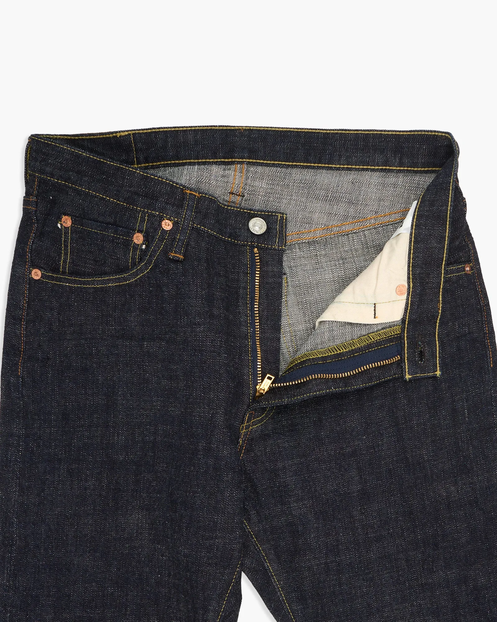 FOB Factory F147 14oz Supima G3 Selvedge Denim Slim Tapered Mens Jeans - Onewash