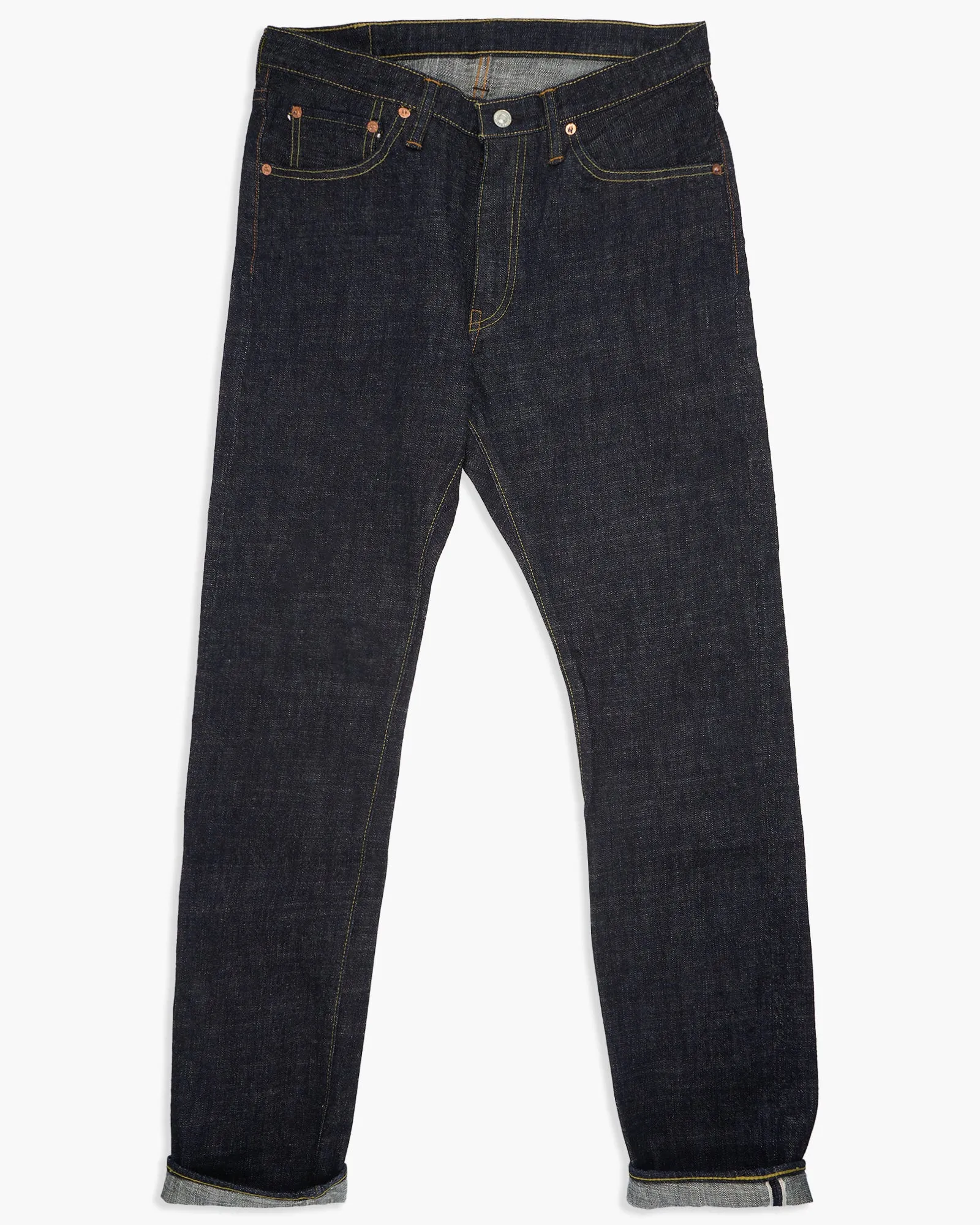 FOB Factory F147 14oz Supima G3 Selvedge Denim Slim Tapered Mens Jeans - Onewash