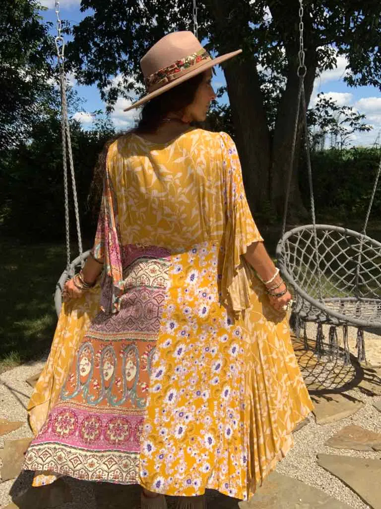 Golden Rod Patchwork Handkerchief Dress
