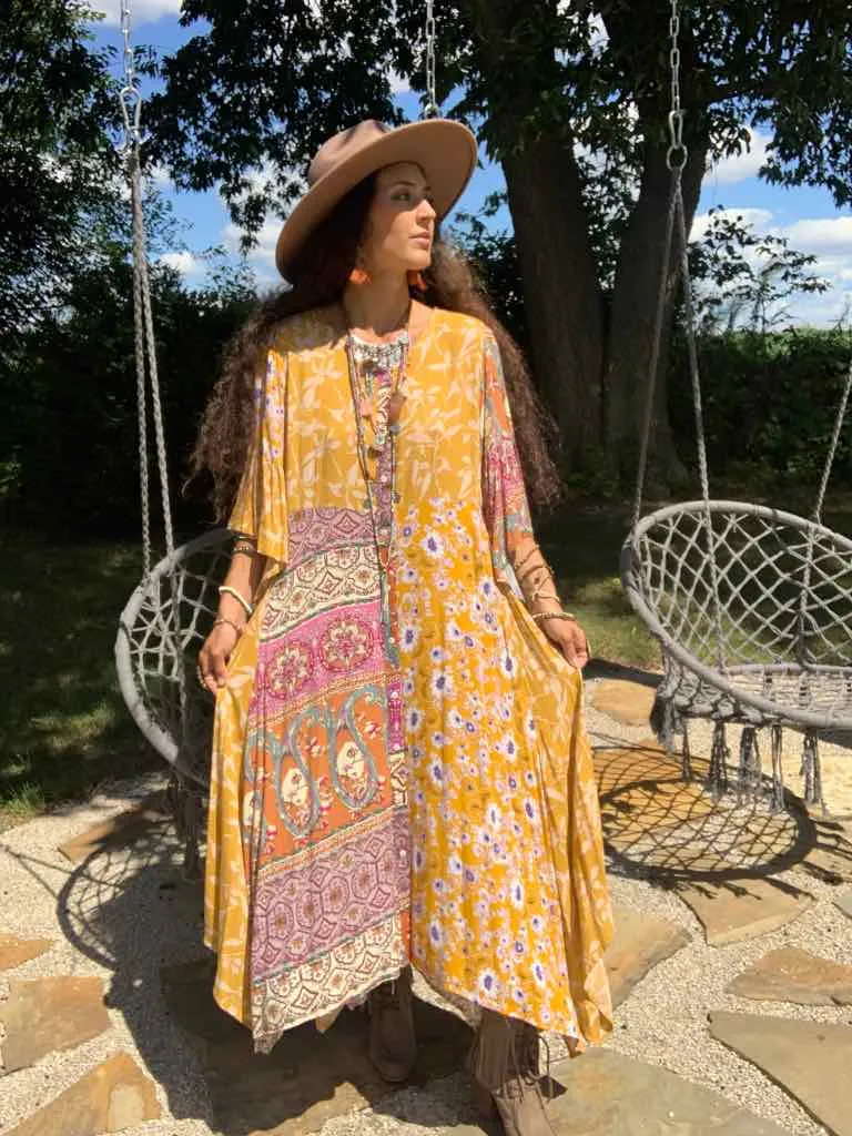 Golden Rod Patchwork Handkerchief Dress