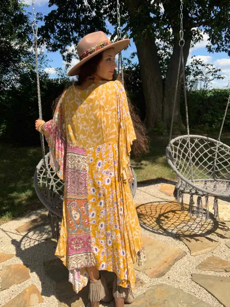 Golden Rod Patchwork Handkerchief Dress