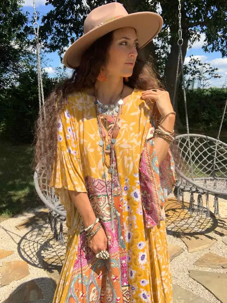 Golden Rod Patchwork Handkerchief Dress