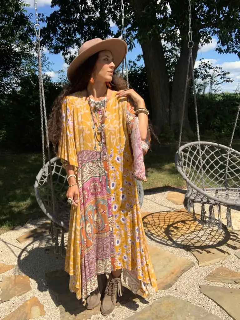 Golden Rod Patchwork Handkerchief Dress