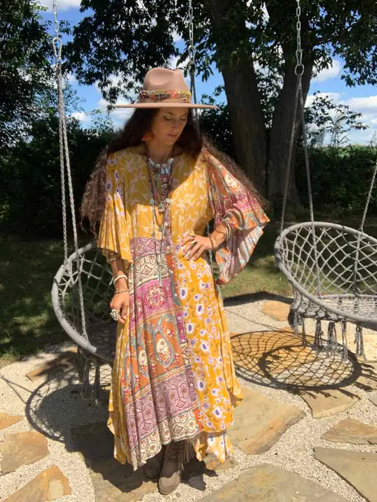 Golden Rod Patchwork Handkerchief Dress