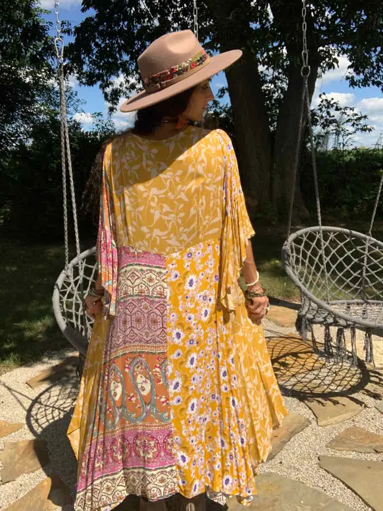 Golden Rod Patchwork Handkerchief Dress