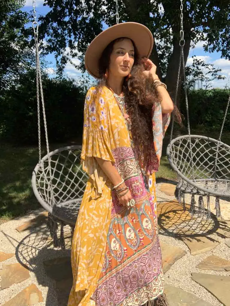 Golden Rod Patchwork Handkerchief Dress