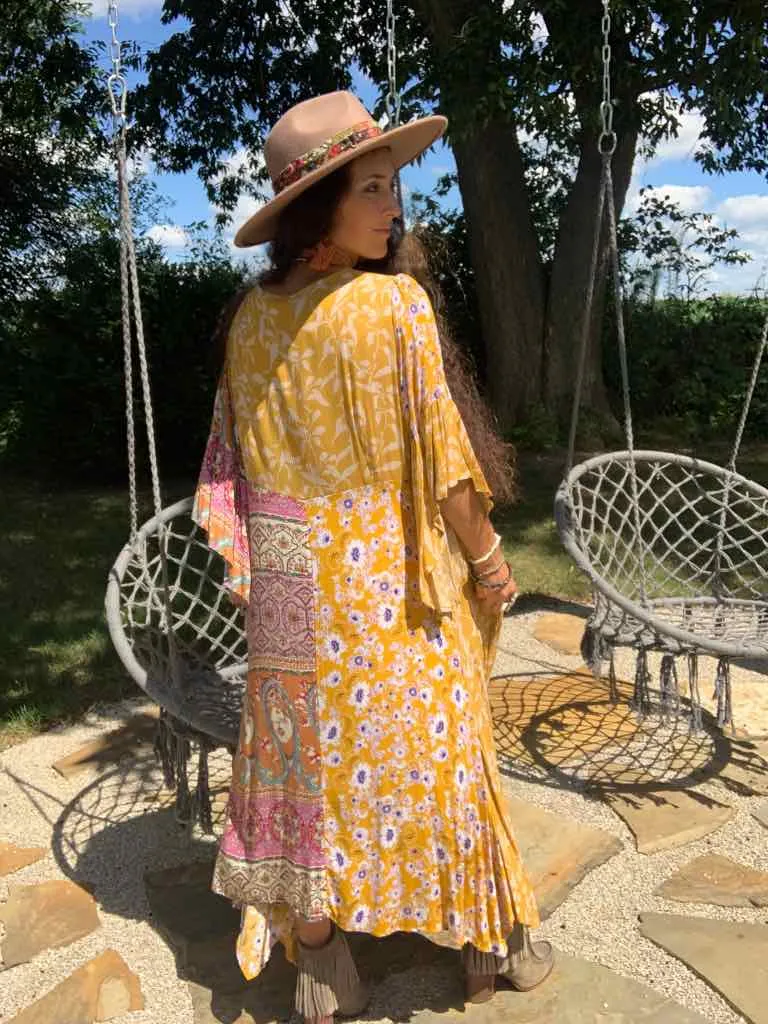 Golden Rod Patchwork Handkerchief Dress
