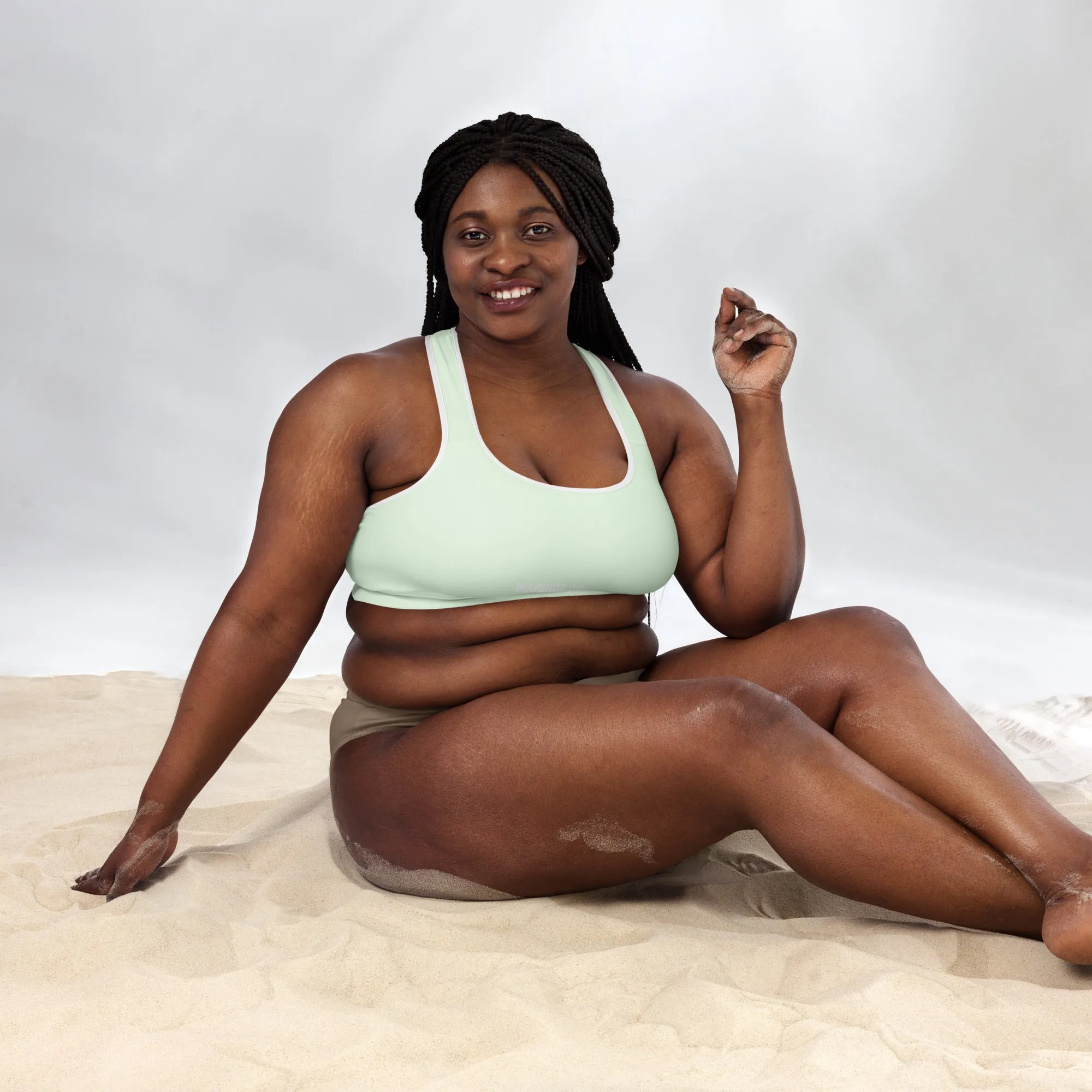 Honeydew w/White Warrior Sports Bra