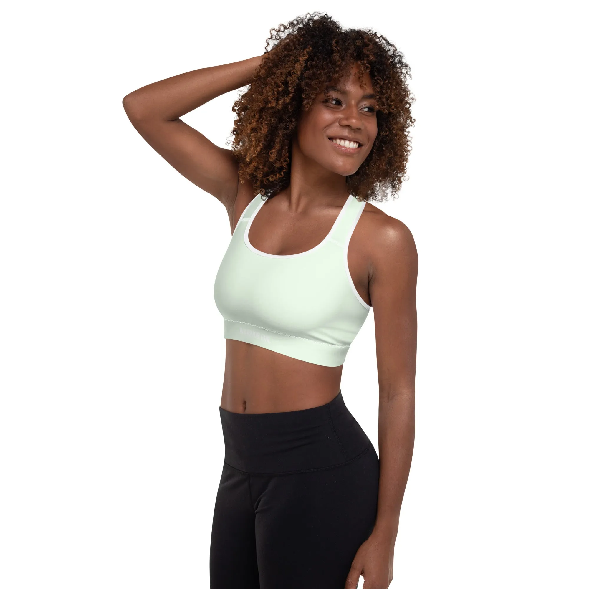 Honeydew w/White Warrior Sports Bra