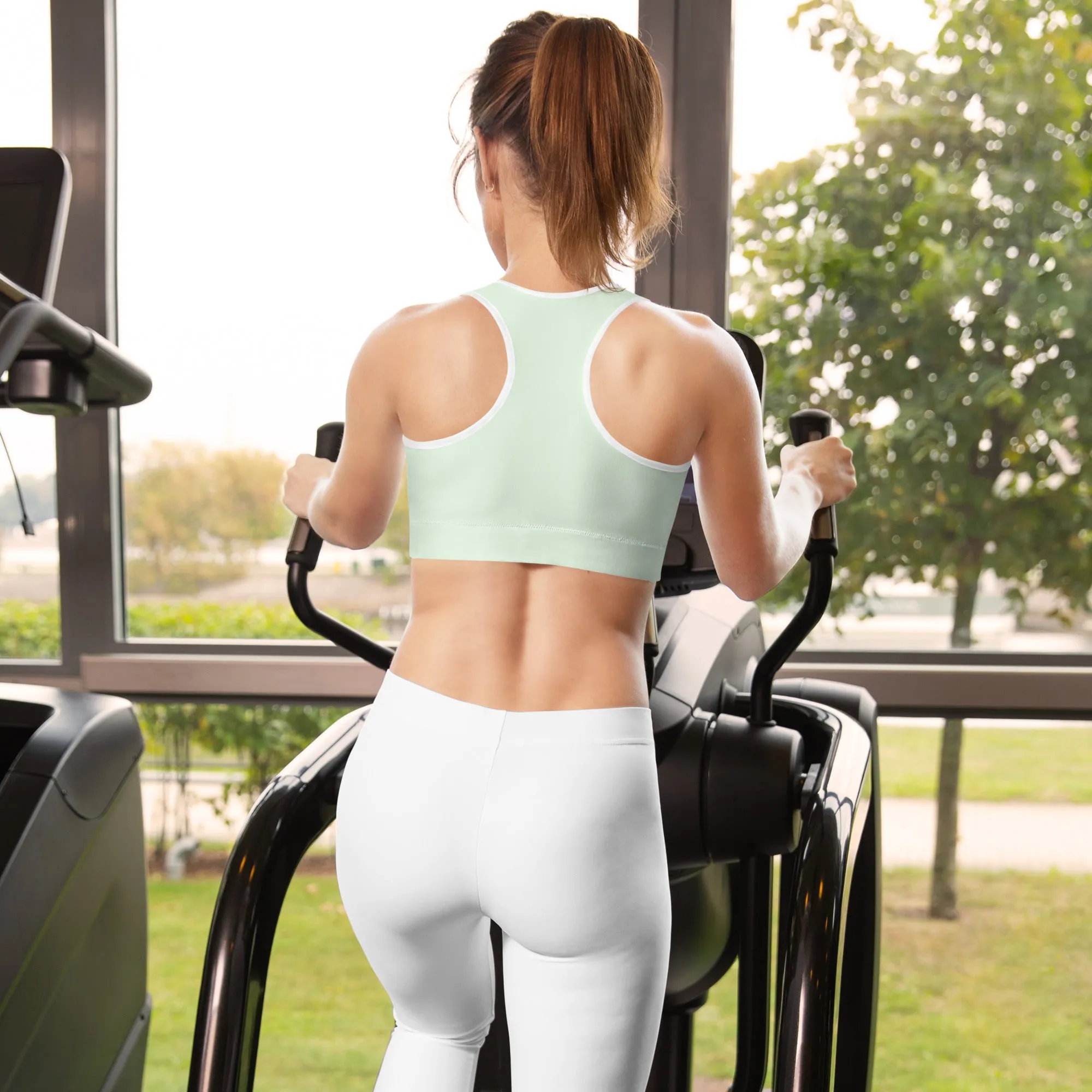 Honeydew w/White Warrior Sports Bra