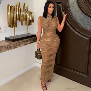 Island crochet dress (Mocha)