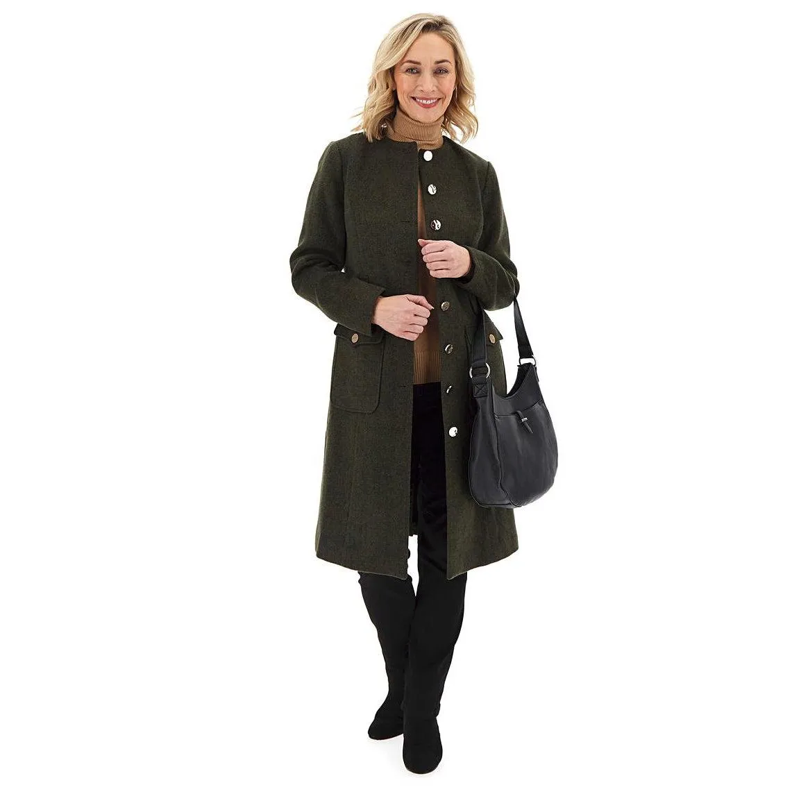 JD Williams Longline Belted Utility Coat Khaki UK 12