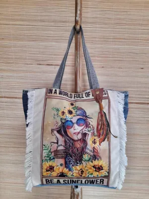 JEANS BAG SUN FLOWER