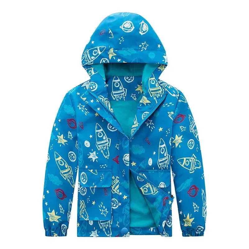 Kids' Coat Windproof Waterproof Jacket Fleece-lined Camouflage Clothing