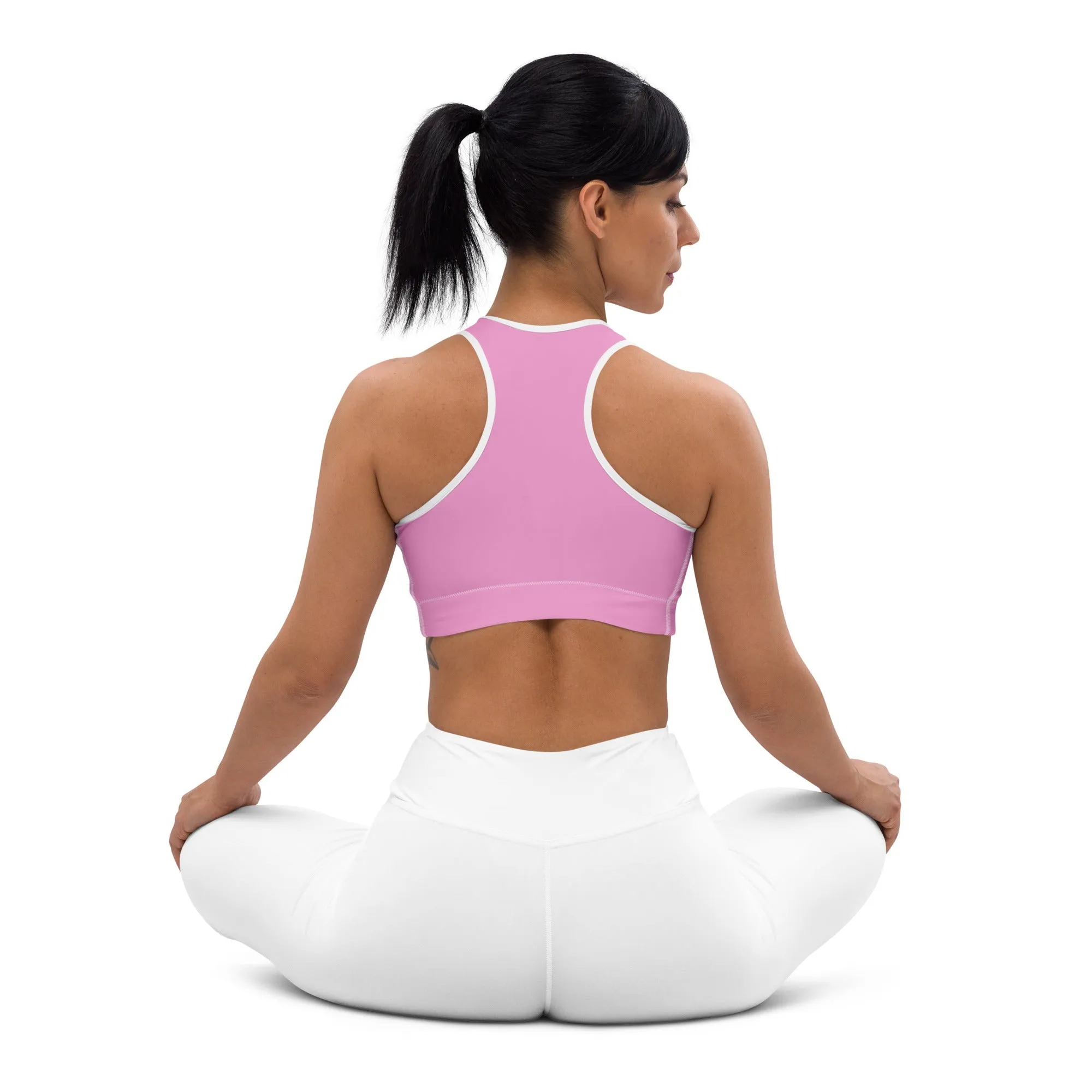 Lavender Rose w/White Warrior Sports Bra