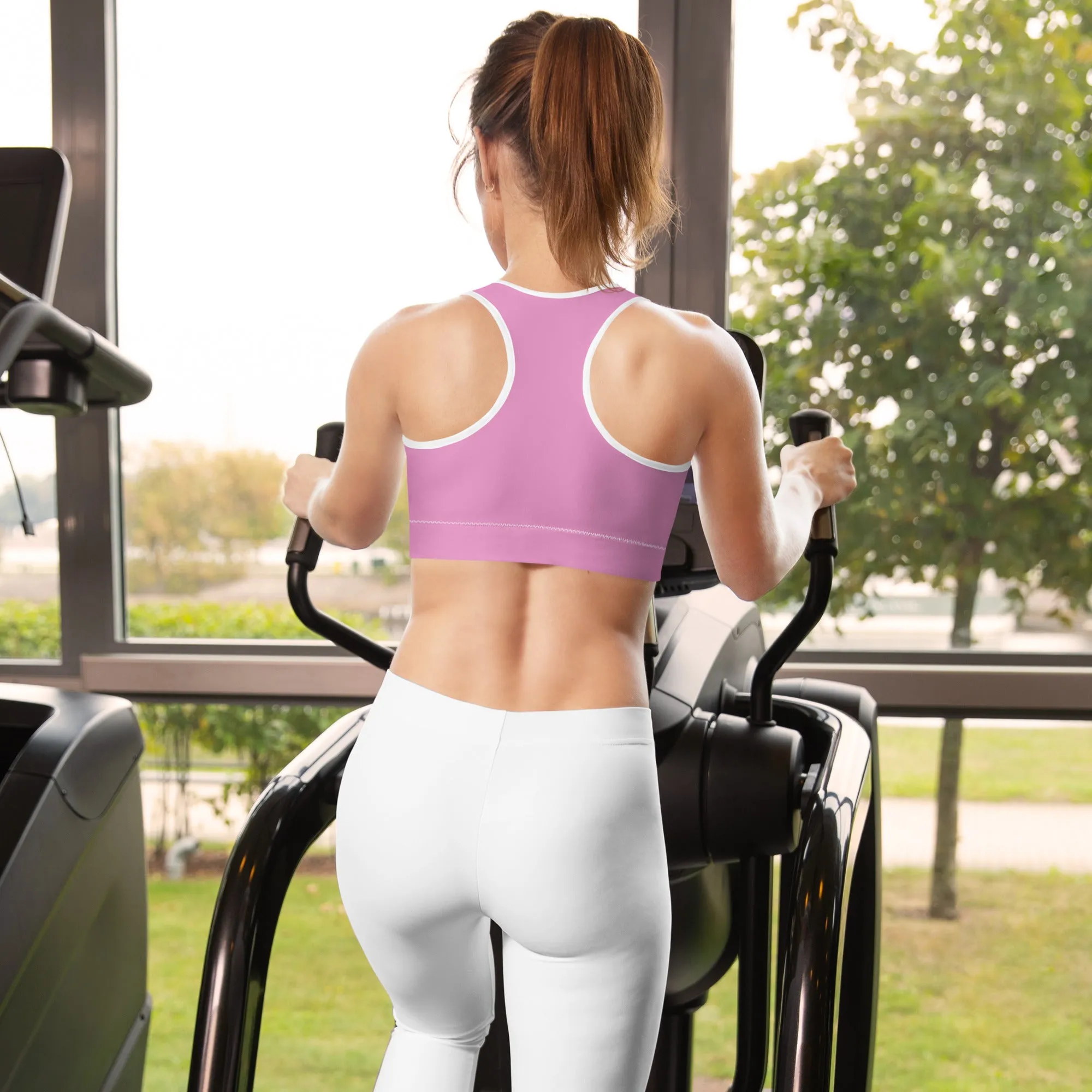 Lavender Rose w/White Warrior Sports Bra