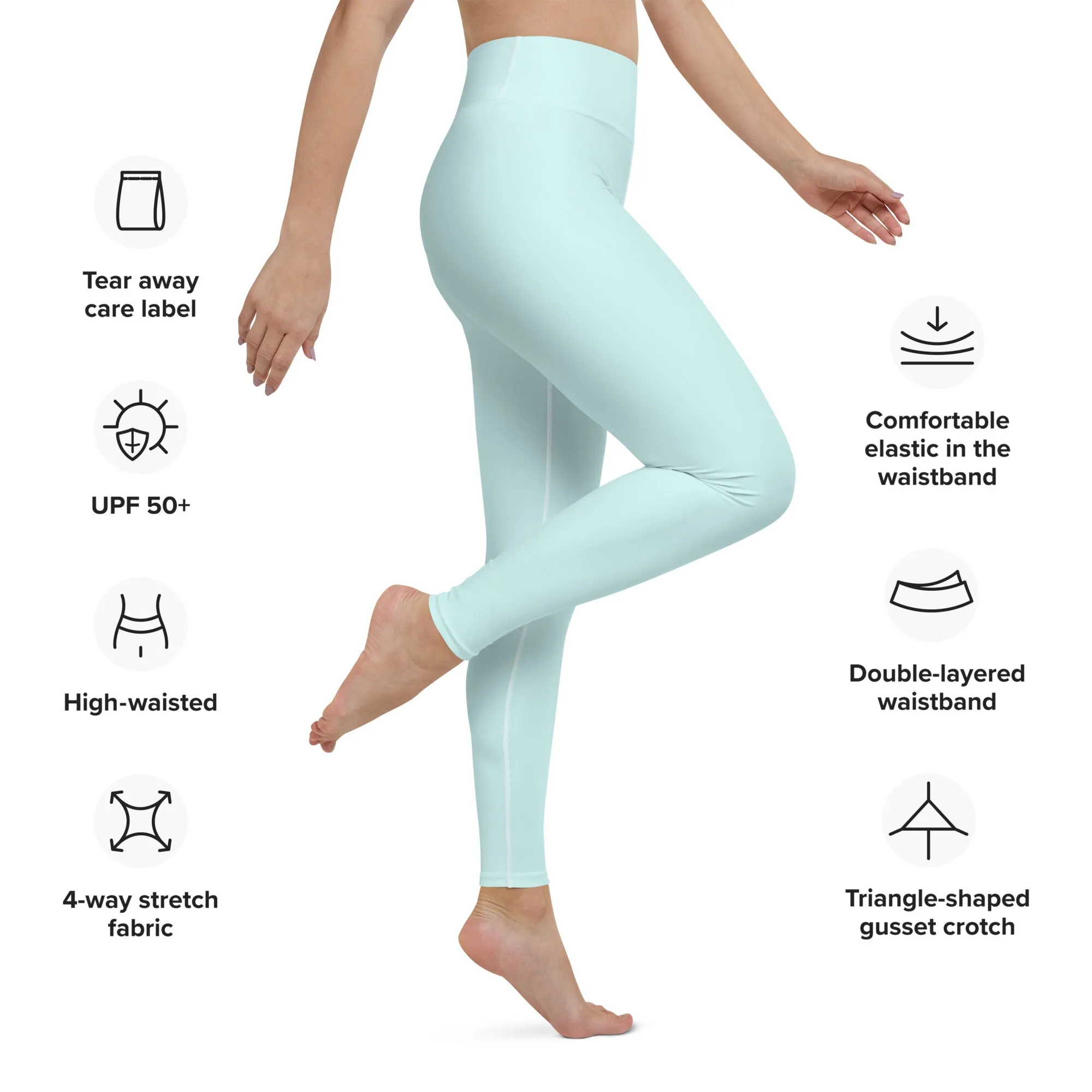 Light Cyan Warrior High Waist Leggings