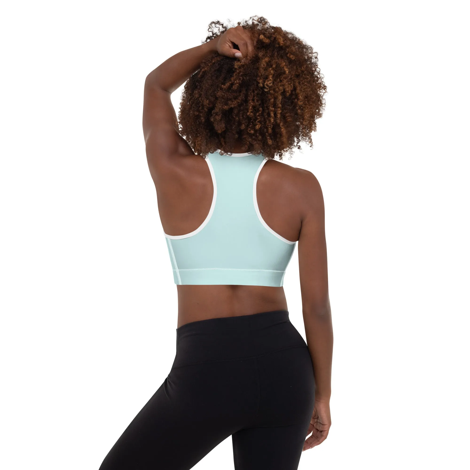 Light Cyan w/White Warrior Sports Bra
