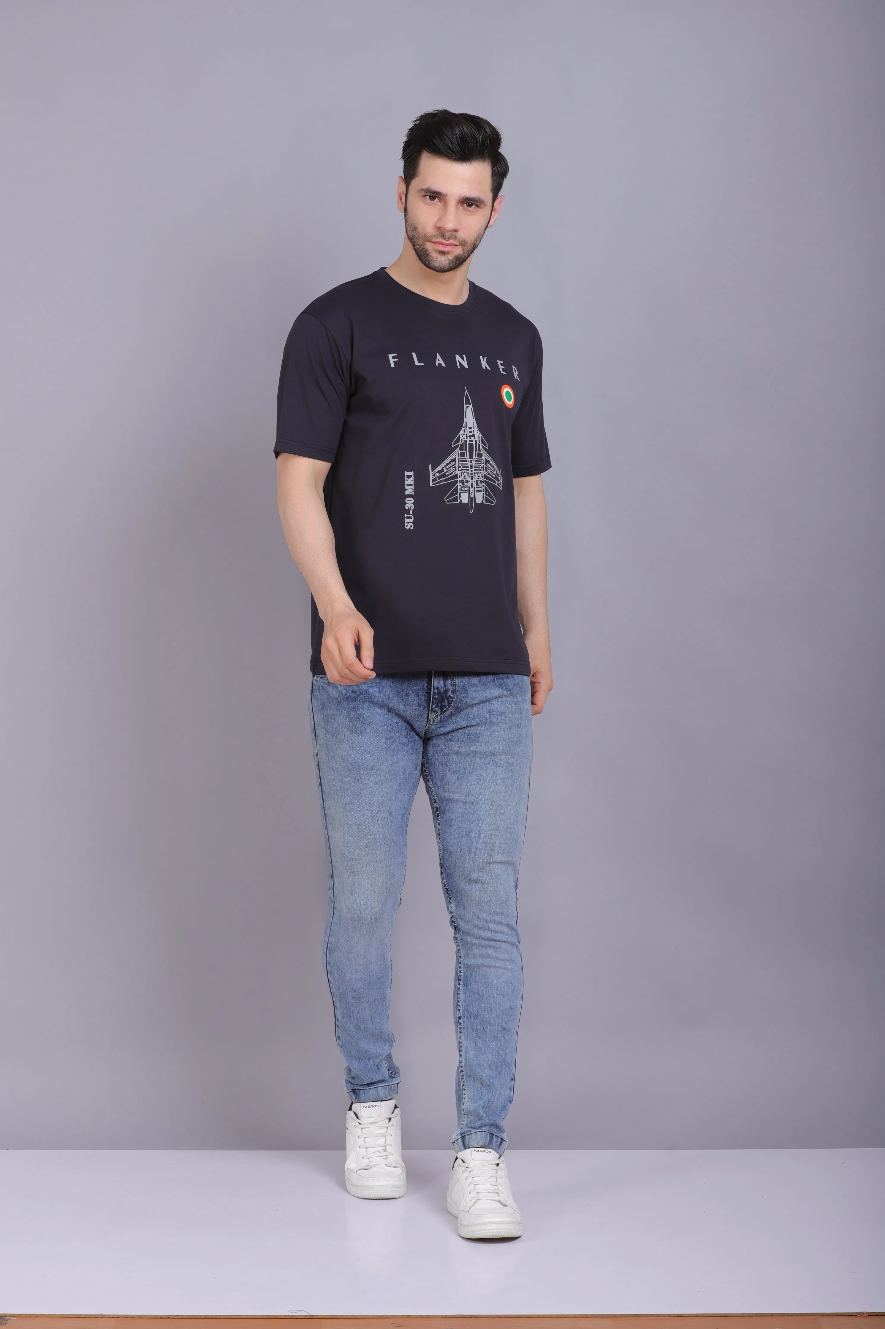 Men's Round Neck T shirt Su30 Navy