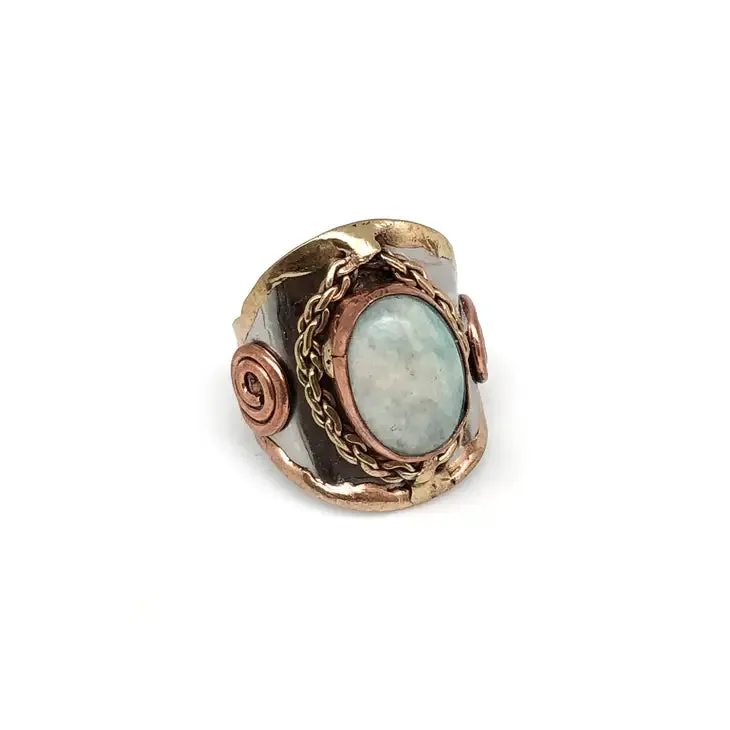 Mixed Metal and Stone Ring