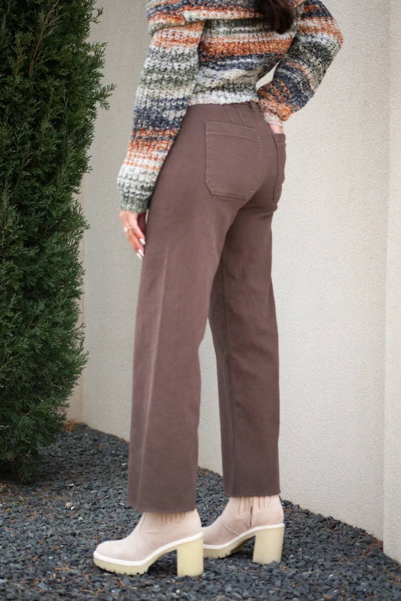 More For Me Coffee Wide Leg Pants