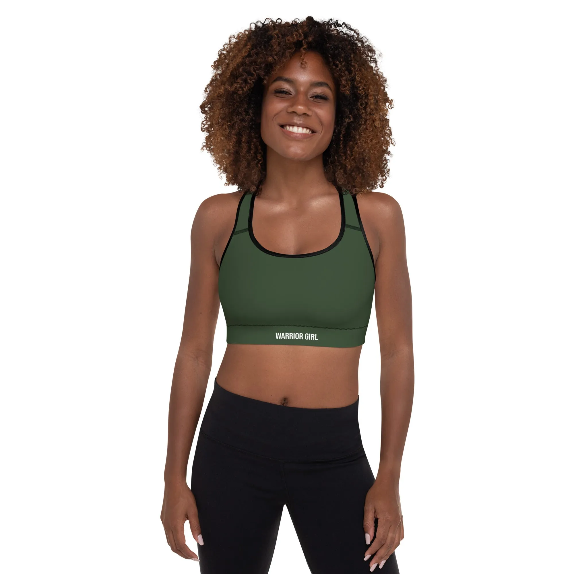 Myrtle Green w/Black Warrior Sports Bra