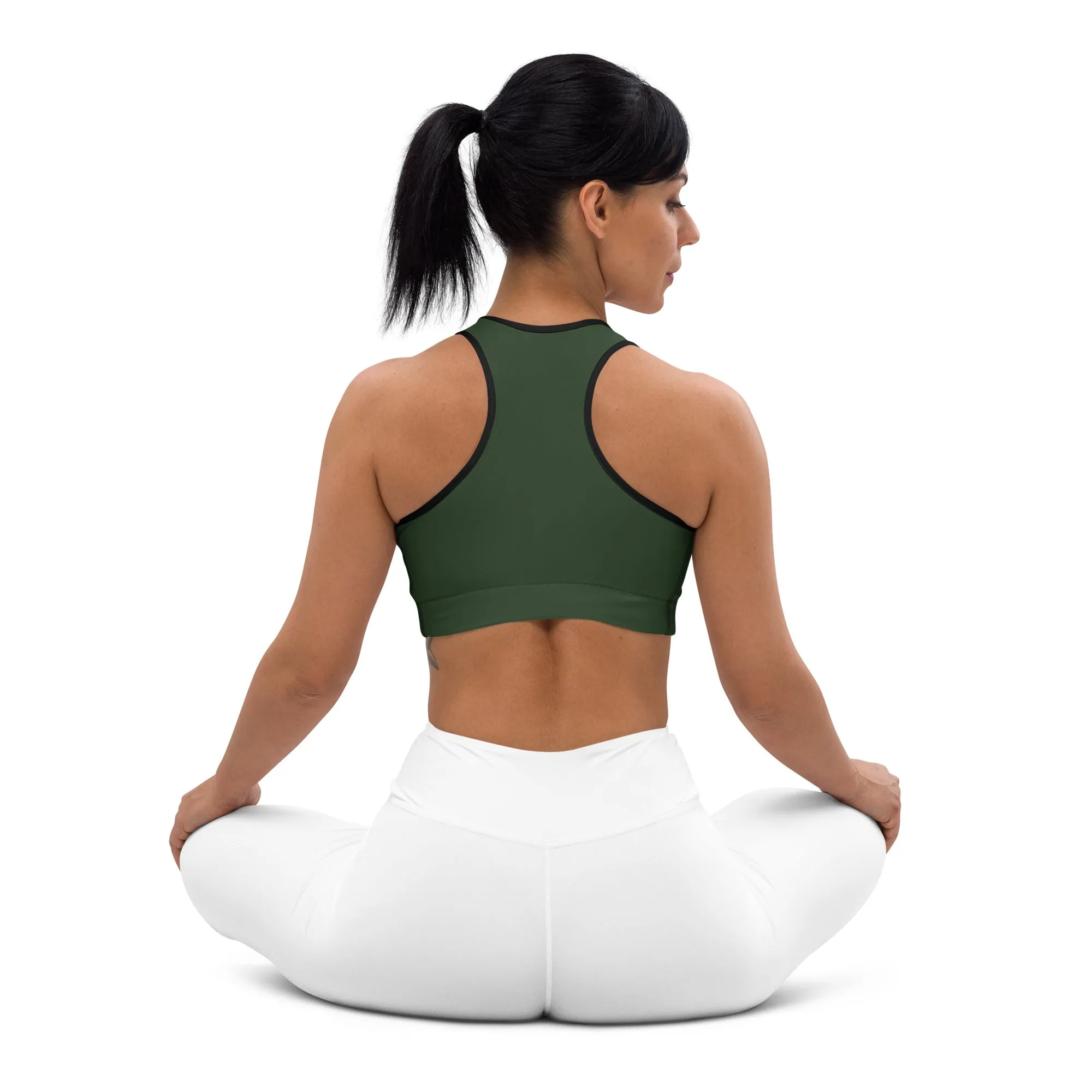 Myrtle Green w/Black Warrior Sports Bra