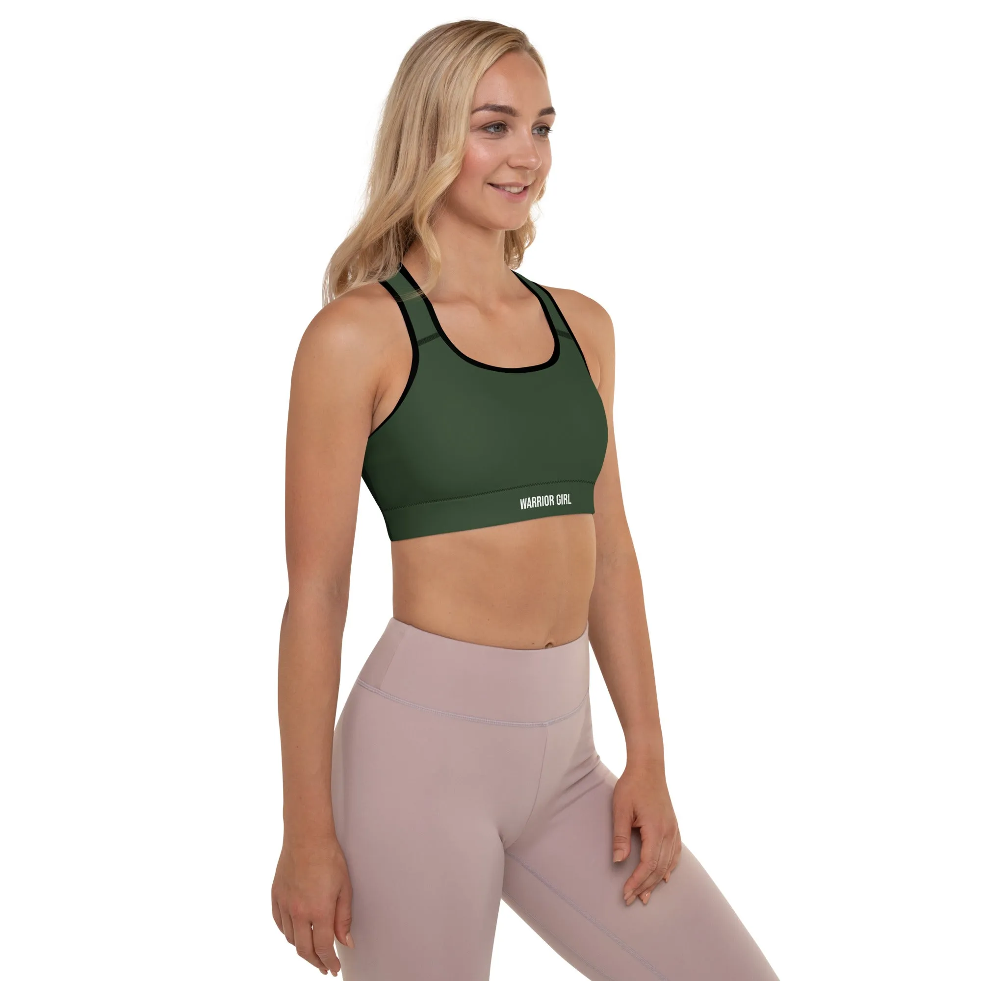 Myrtle Green w/Black Warrior Sports Bra