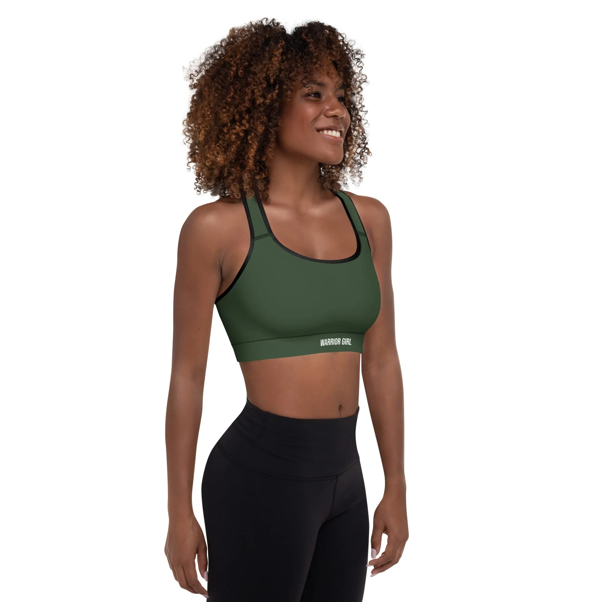 Myrtle Green w/Black Warrior Sports Bra