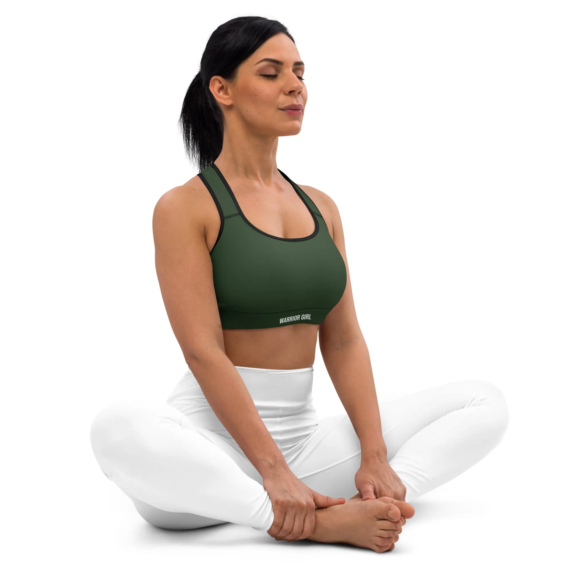 Myrtle Green w/Black Warrior Sports Bra
