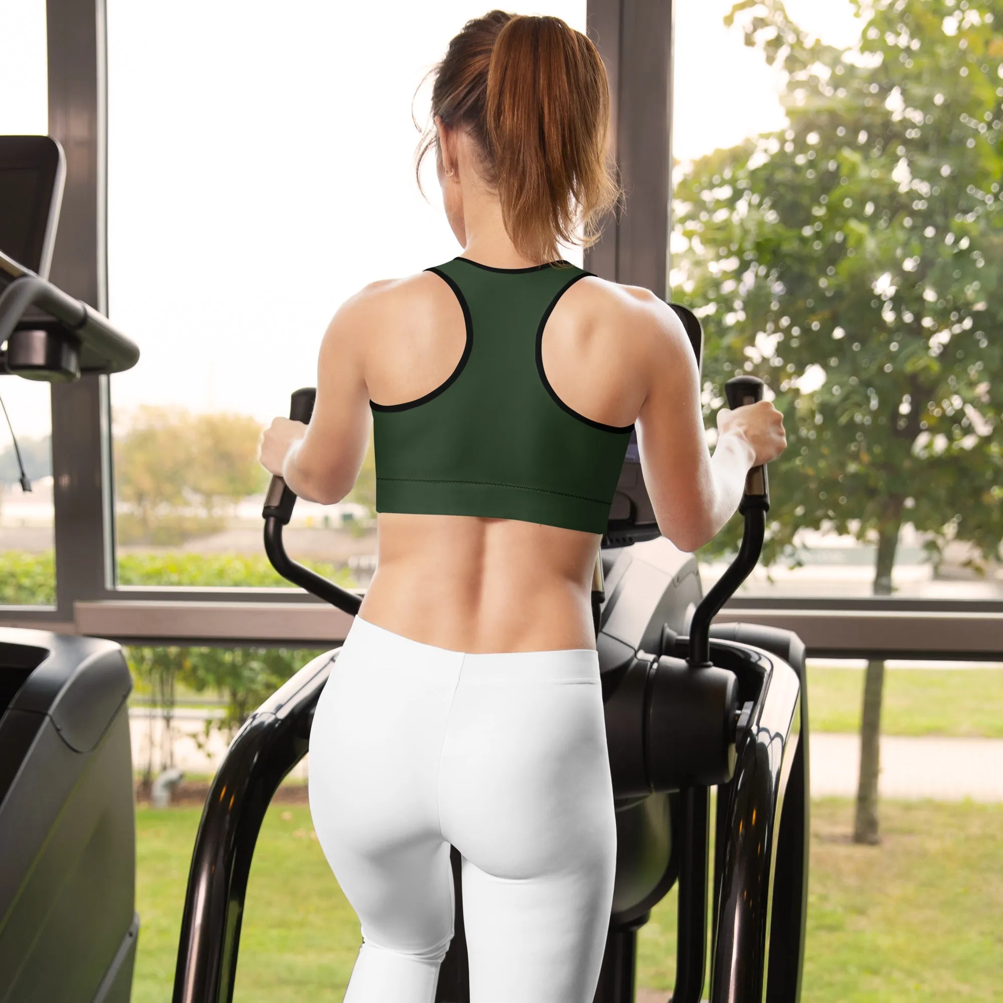 Myrtle Green w/Black Warrior Sports Bra