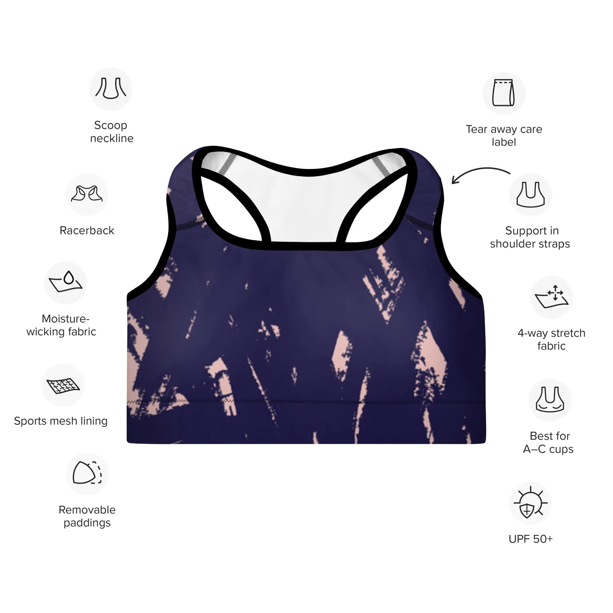 Painted w/Black Warrior Sports Bra